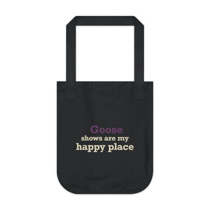 Goose Shows Are My Happy Place - Cream & Purple Organic Canvas Tote Bag