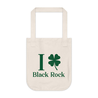I Clover Black Rock Organic Canvas Tote Bag