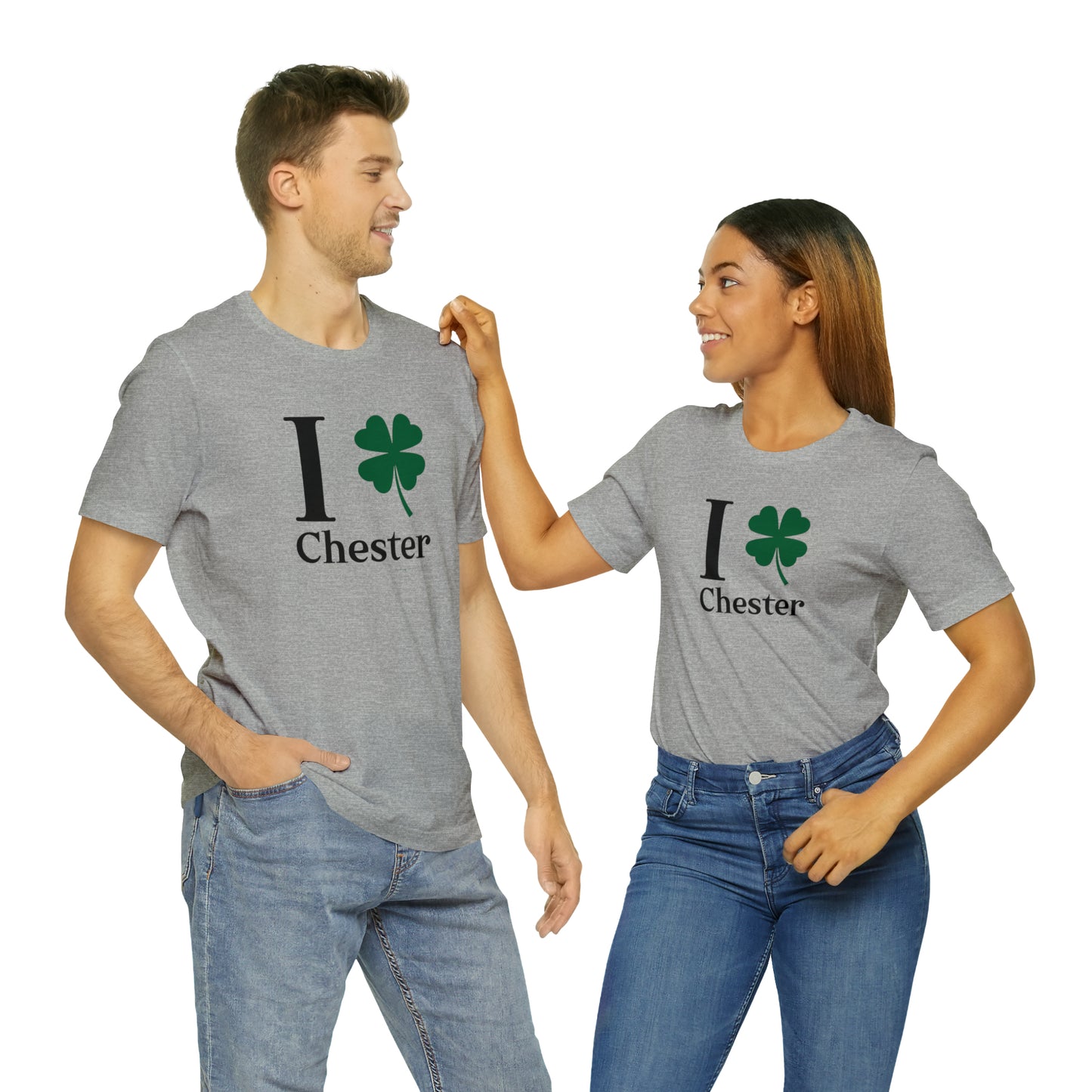 I Clover Chester Unisex Jersey Short Sleeve T-Shirt (black)