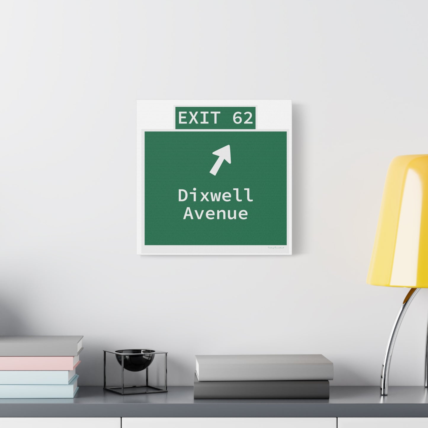 Vintage WCP Exit 62 Sign Matte Canvas, Stretched, 1.25"