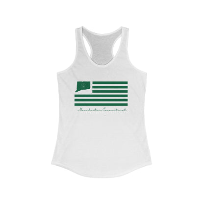 Manchester Connecticut St Patrick’s Day Flag Women's Ideal Racerback Tank Top