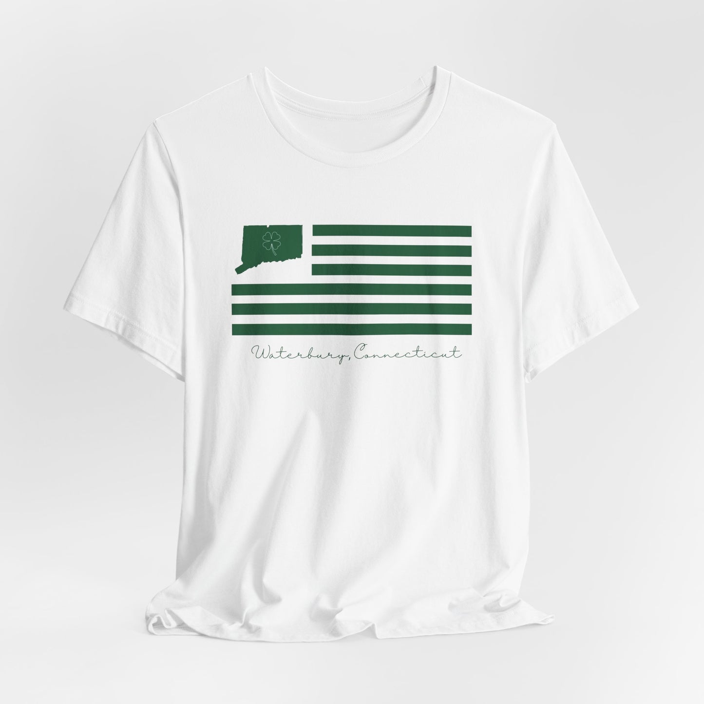 Waterbury Connecticut St Patrick’s Day Flag Unisex Jersey Short Sleeve T-Shirt