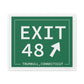 Vintage Exit 48 Merritt Parkway Sign Matte Canvas, Stretched, 1.25"