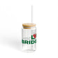 Love Bridgeport Glass Can with Straw and Lid, 16oz