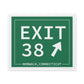 Vintage Exit 38 Merritt Parkway Sign Matte Canvas, Stretched, 1.25"