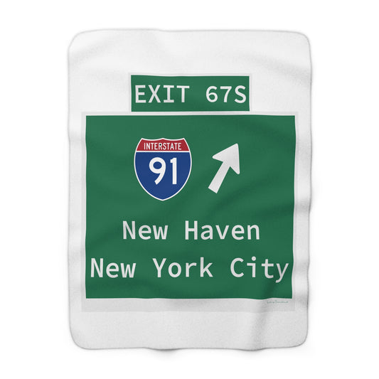 Vintage WCP Exit 67S Sign Sherpa Fleece Blanket