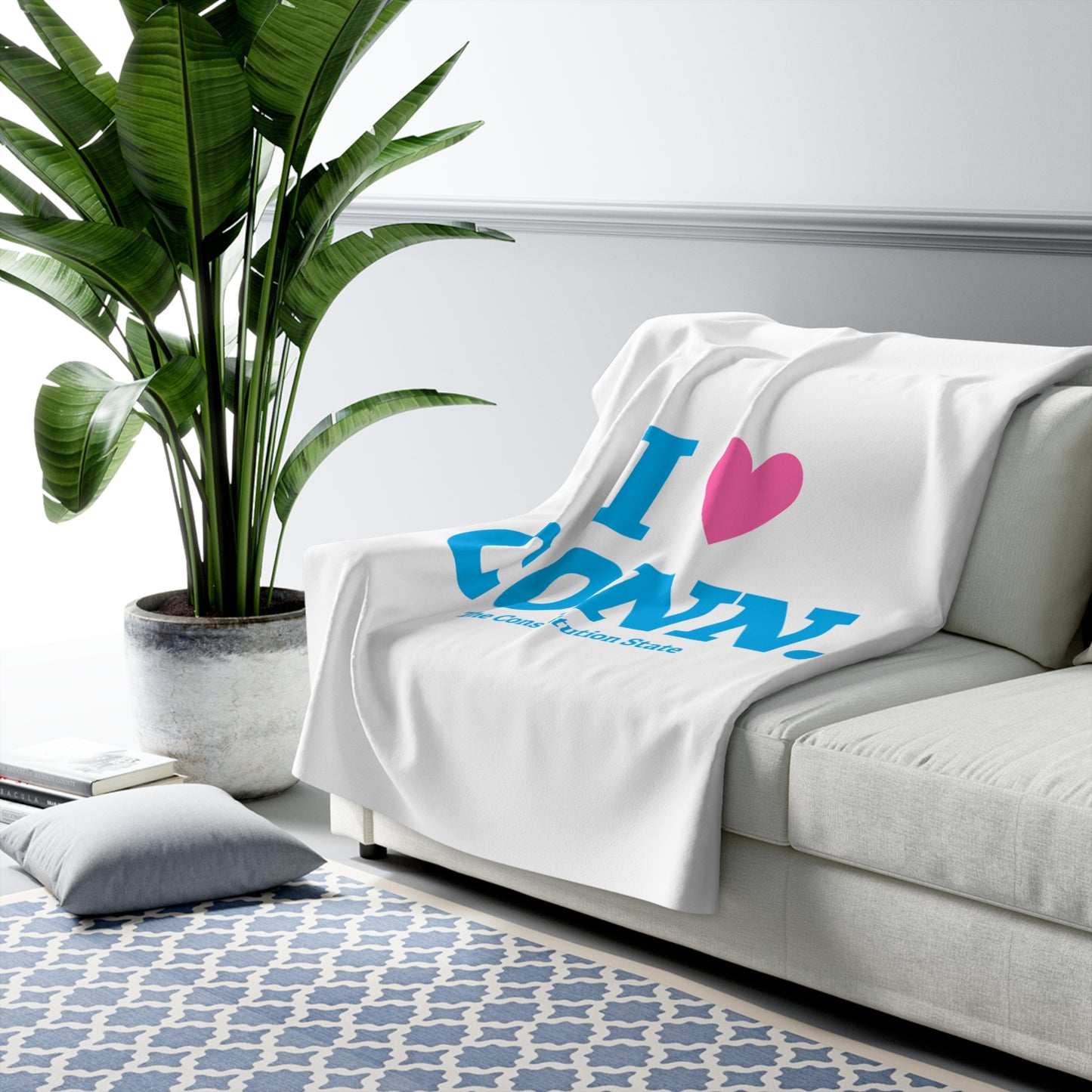 I Heart CONN Sherpa Fleece Blanket