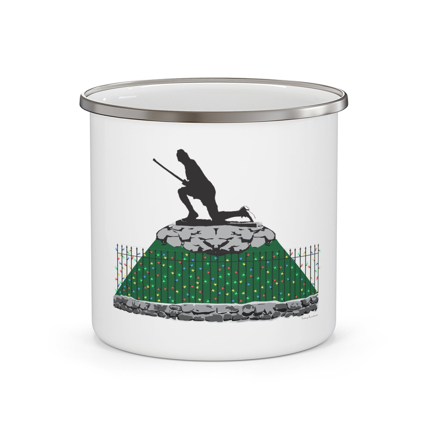 Minuteman Holiday Lights  Enamel Camping Mug