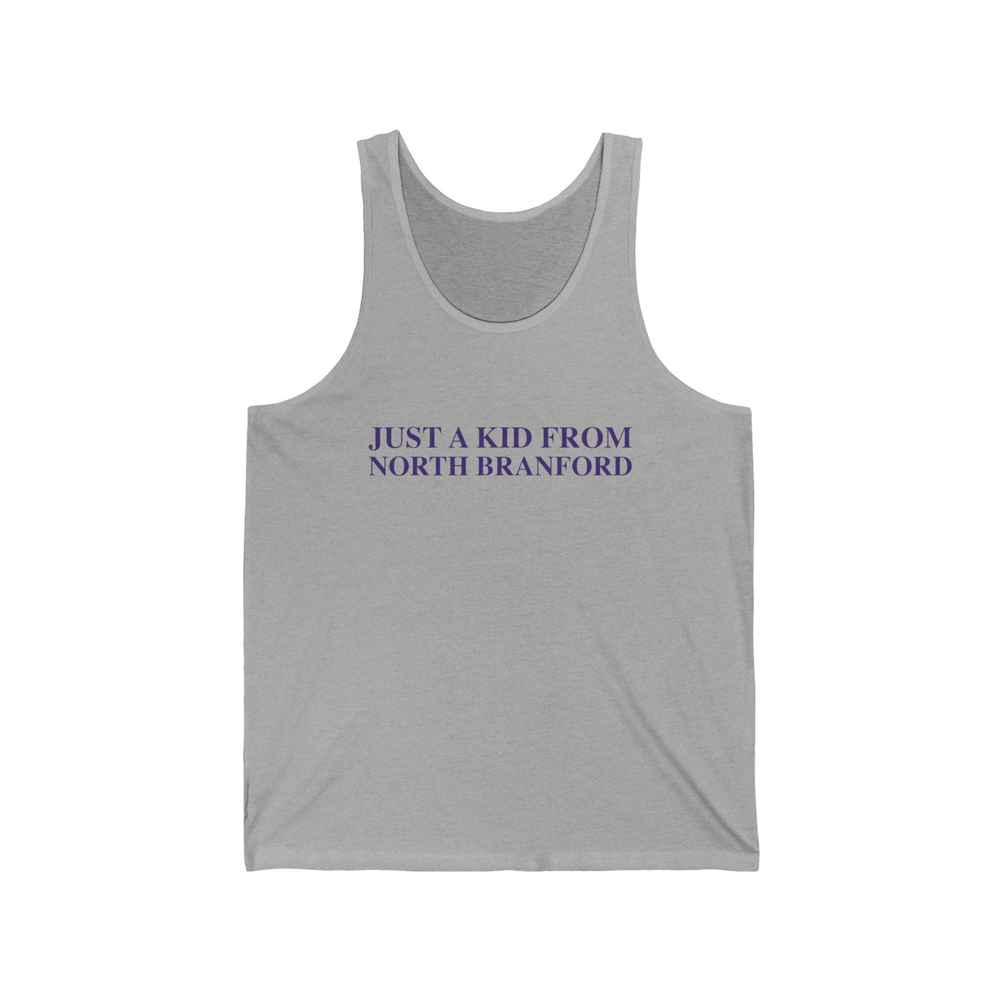 Just a kid from North Branford Unisex Jersey Tank Top
