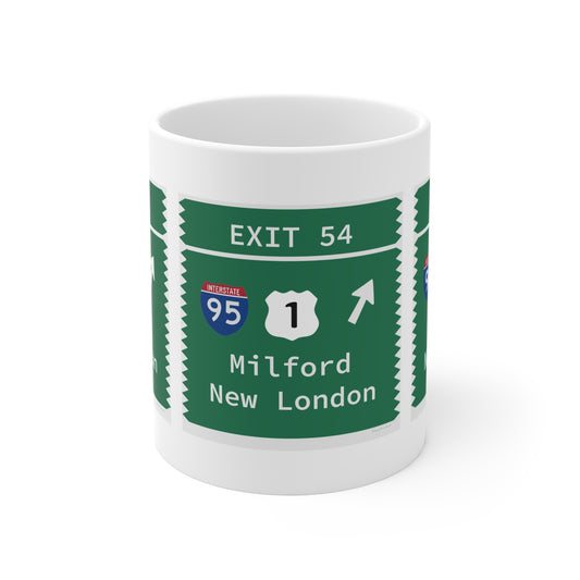 Vintage Merritt Parkway Exit 54 Sign Mug 11oz