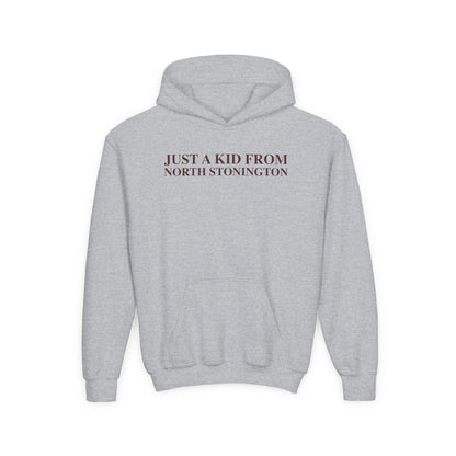Just a kid from North Stonington Youth Heavy Blend Hooded Sweatshirt