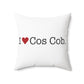 I Heart Cos Cob. Spun Polyester Square Pillow