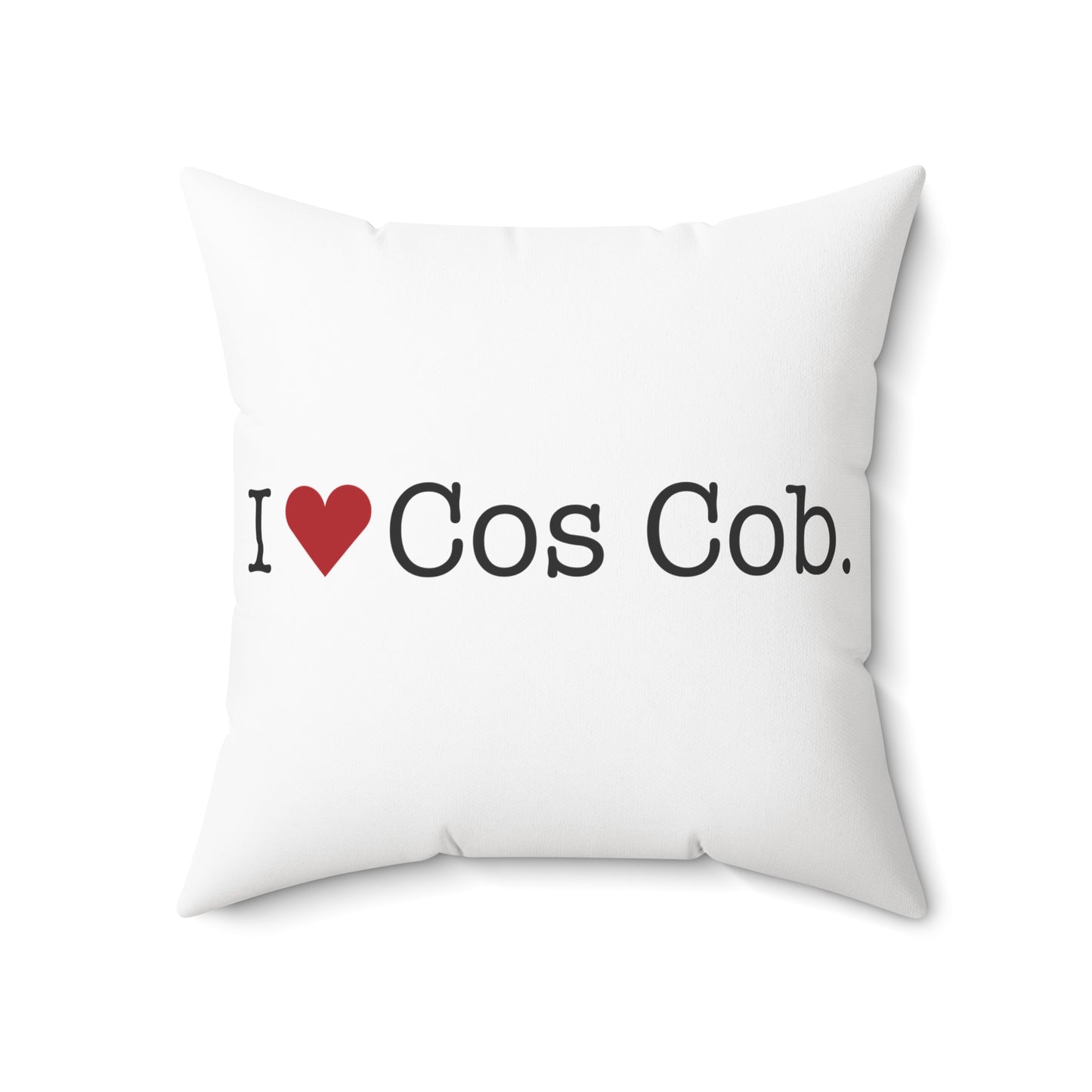 I Heart Cos Cob. Spun Polyester Square Pillow