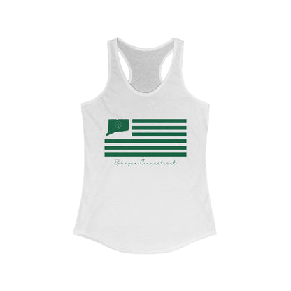 Sprague Connecticut St. Patrick’s Day Flag Women's Ideal Racerback Tank Top