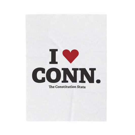 I Heart CONN Velveteen Plush Blanket