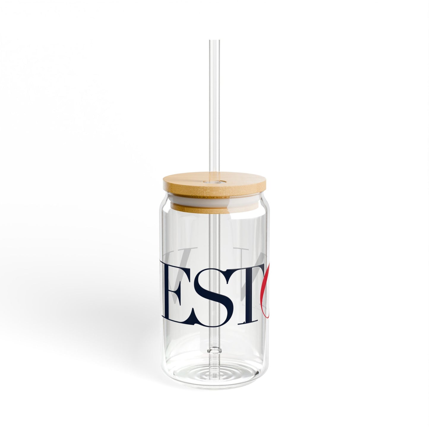 41 Tilt Weston Glass Can with Straw and Lid, 16oz