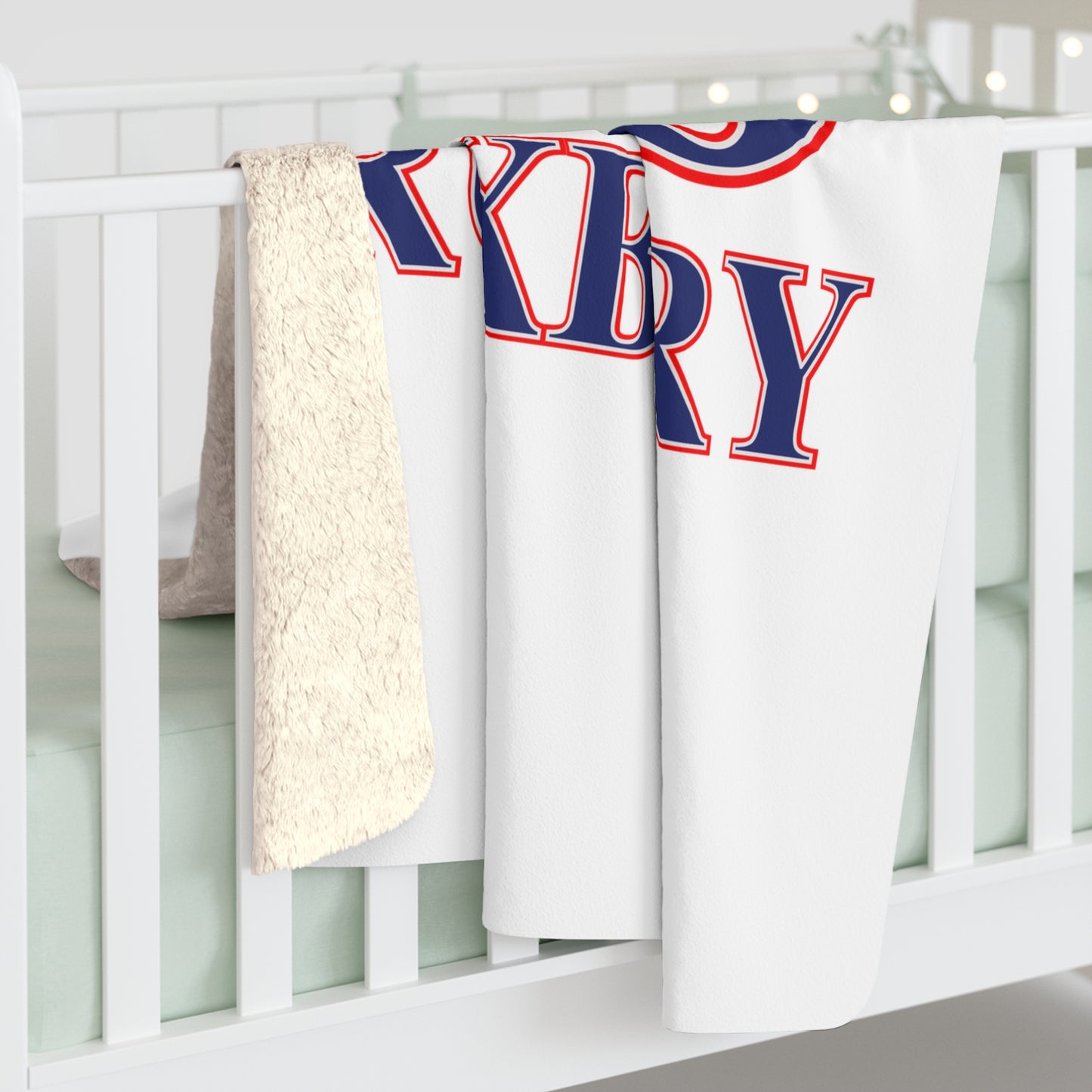 860 Roxbury Red White & Blue Sherpa Fleece Blanket