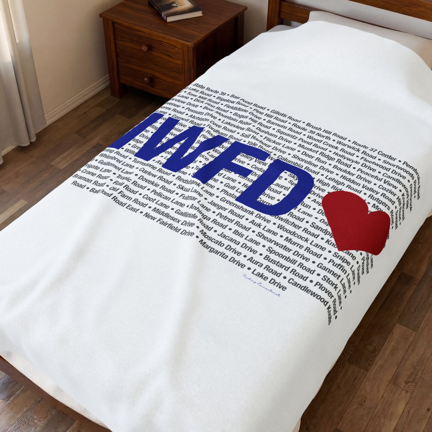 New Fairfield Love Velveteen Plush Blanket