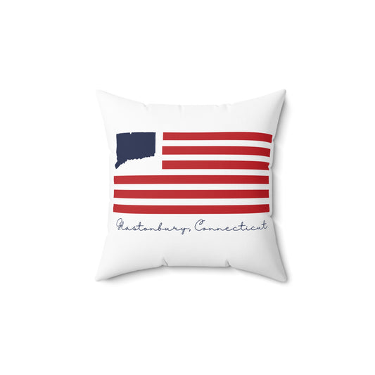 Glastonbury Connecticut Flag Spun Polyester Square Pillow
