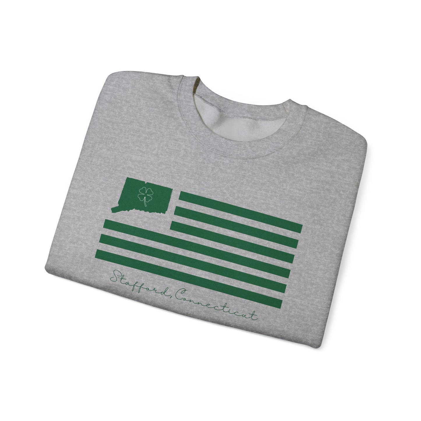 Stafford Connecticut St. Patrick’s Day Flag Unisex Heavy Blend™ Crewneck Sweatshirt