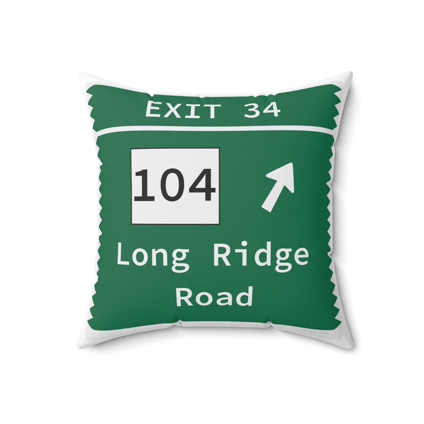 Vintage Merritt Parkway Exit 34 Sign Spun Polyester Square Pillow