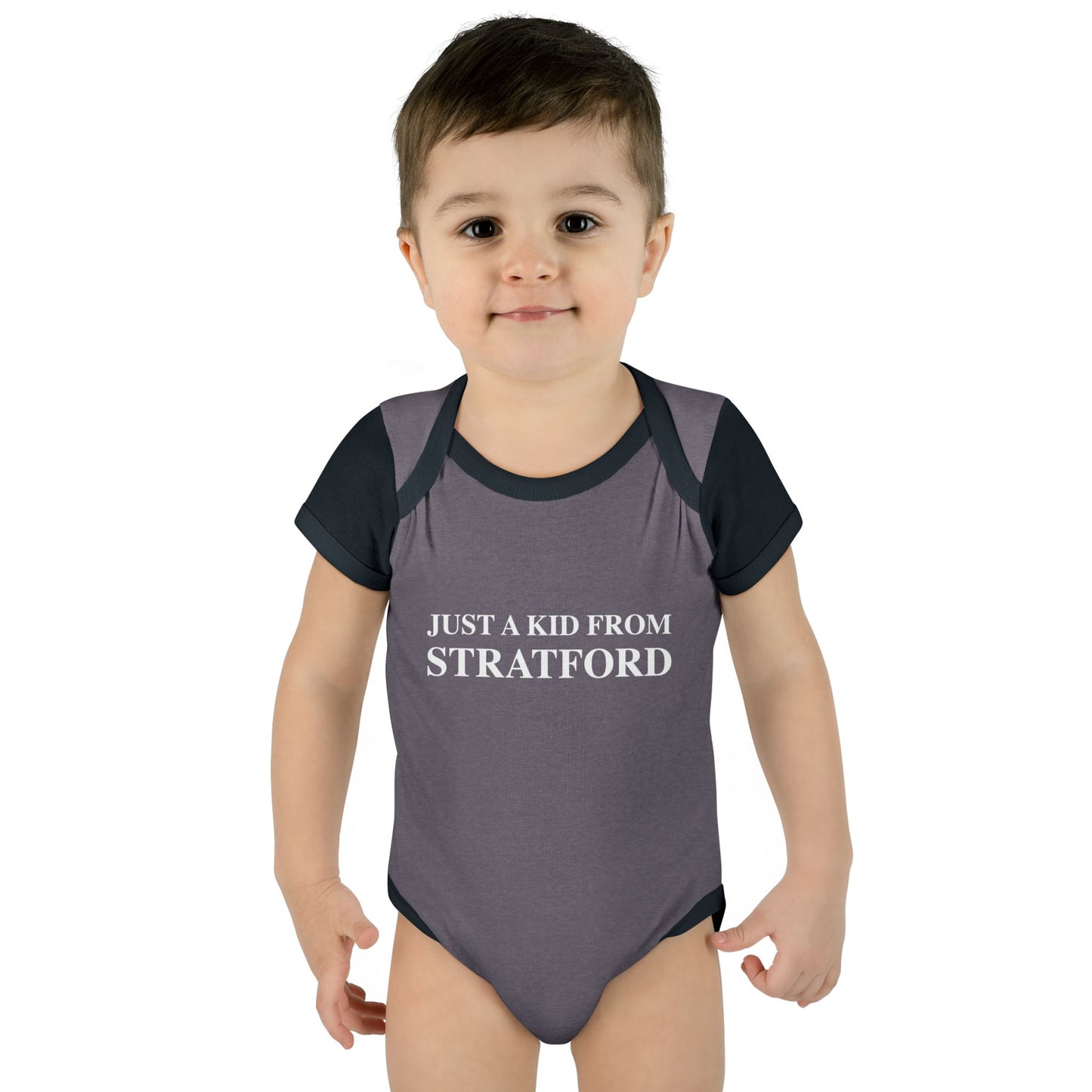Just a kid from Stratford Infant Baby Rib Bodysuit