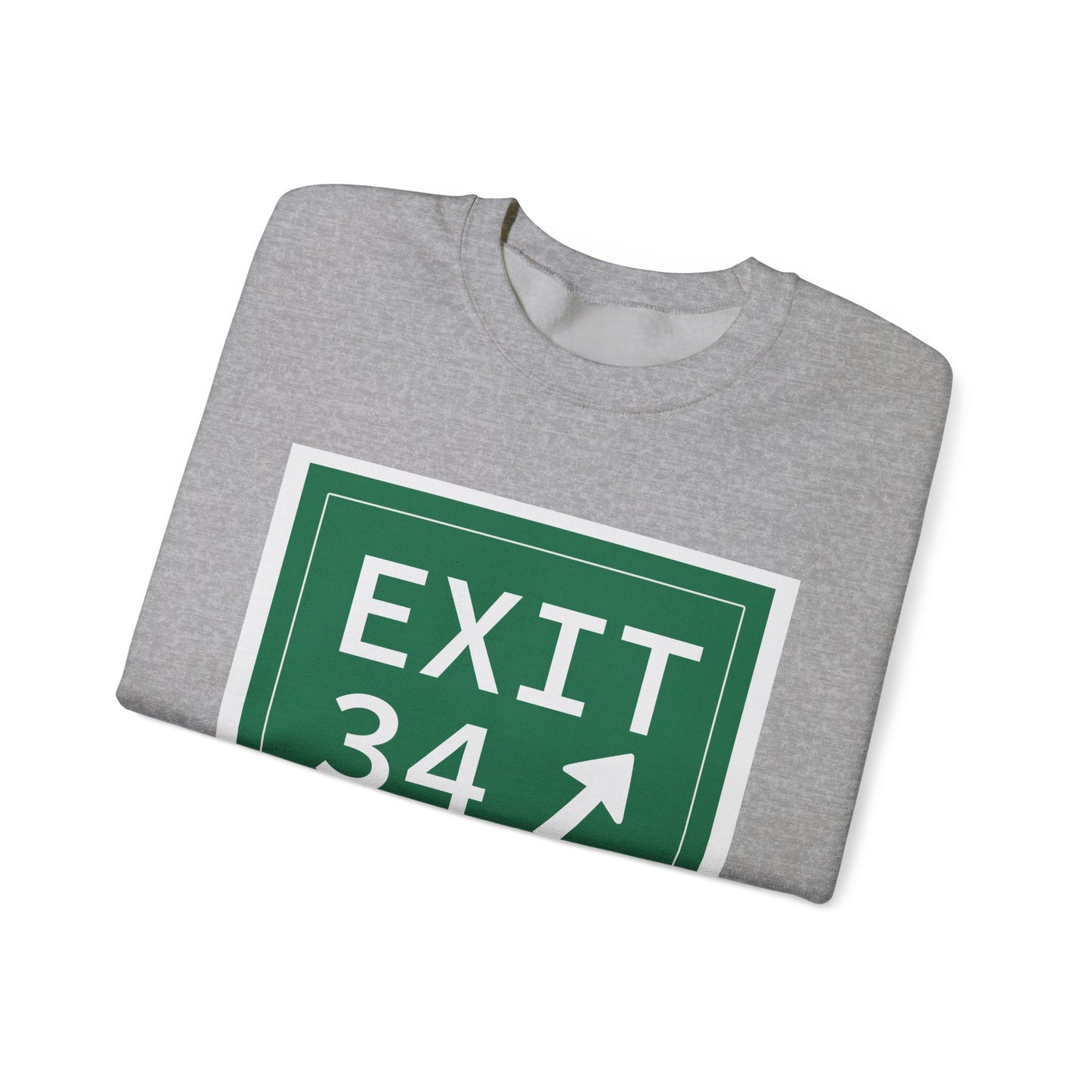 Vintage Exit 34 Merritt Parkway Sign Unisex Heavy Blend™ Crewneck Sweatshirt