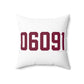06091 Hartland Connecticut Zip Code Polyester Square Pillow