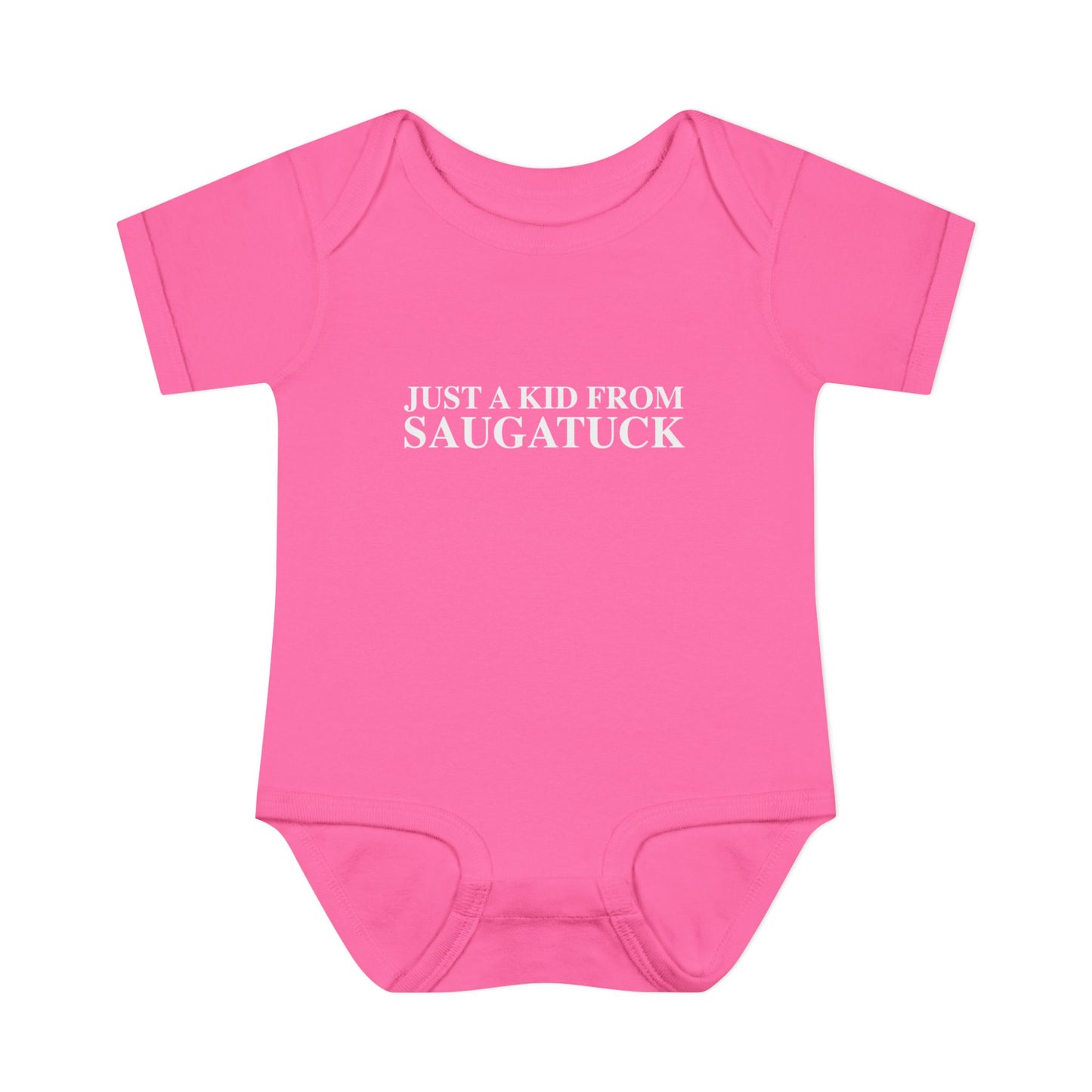 Just a kid from Saugatuck Infant Baby Rib Bodysuit