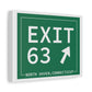 Vintage Exit 63 WCP Sign Matte Canvas, Stretched, 1.25"