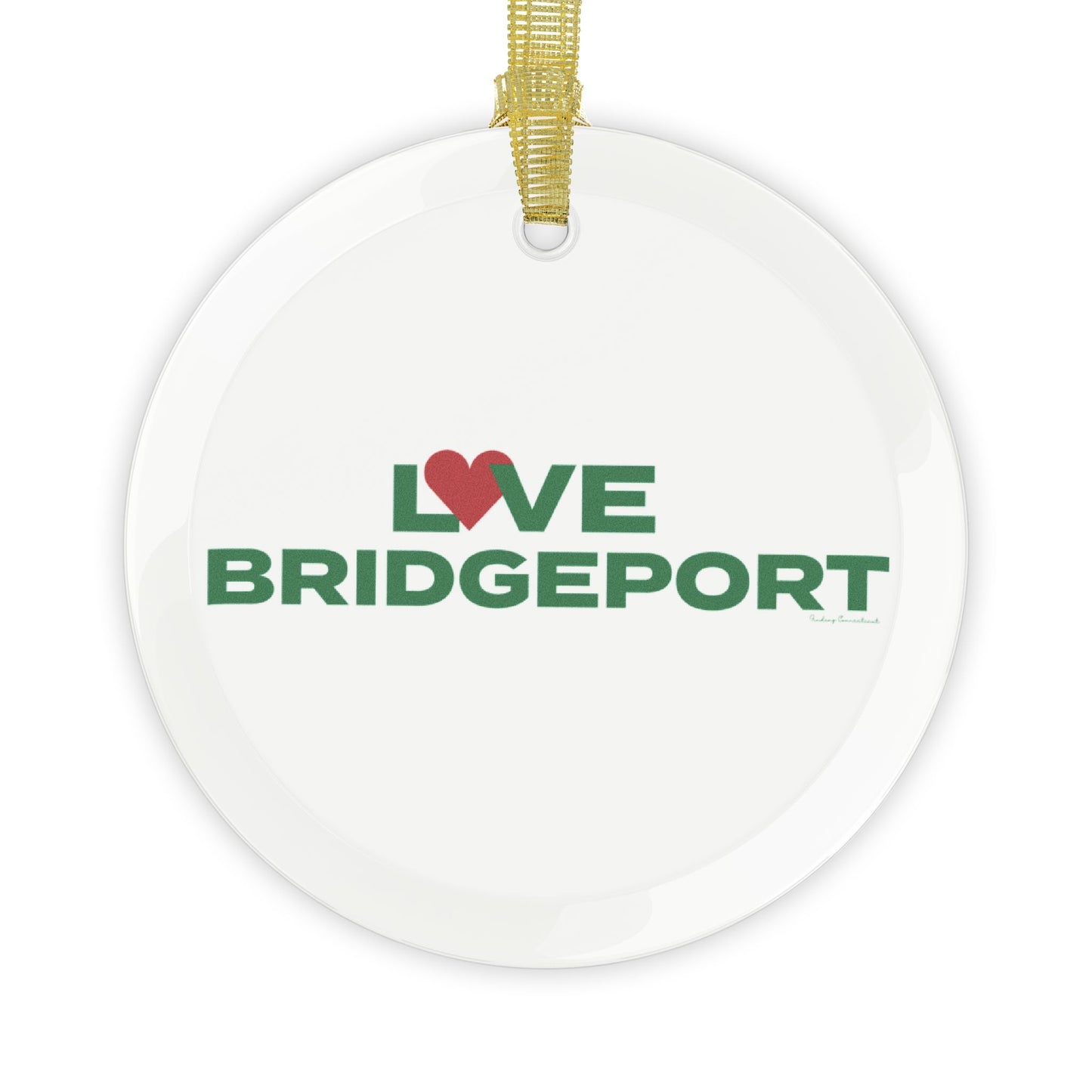 Love Bridgeport Glass Ornaments