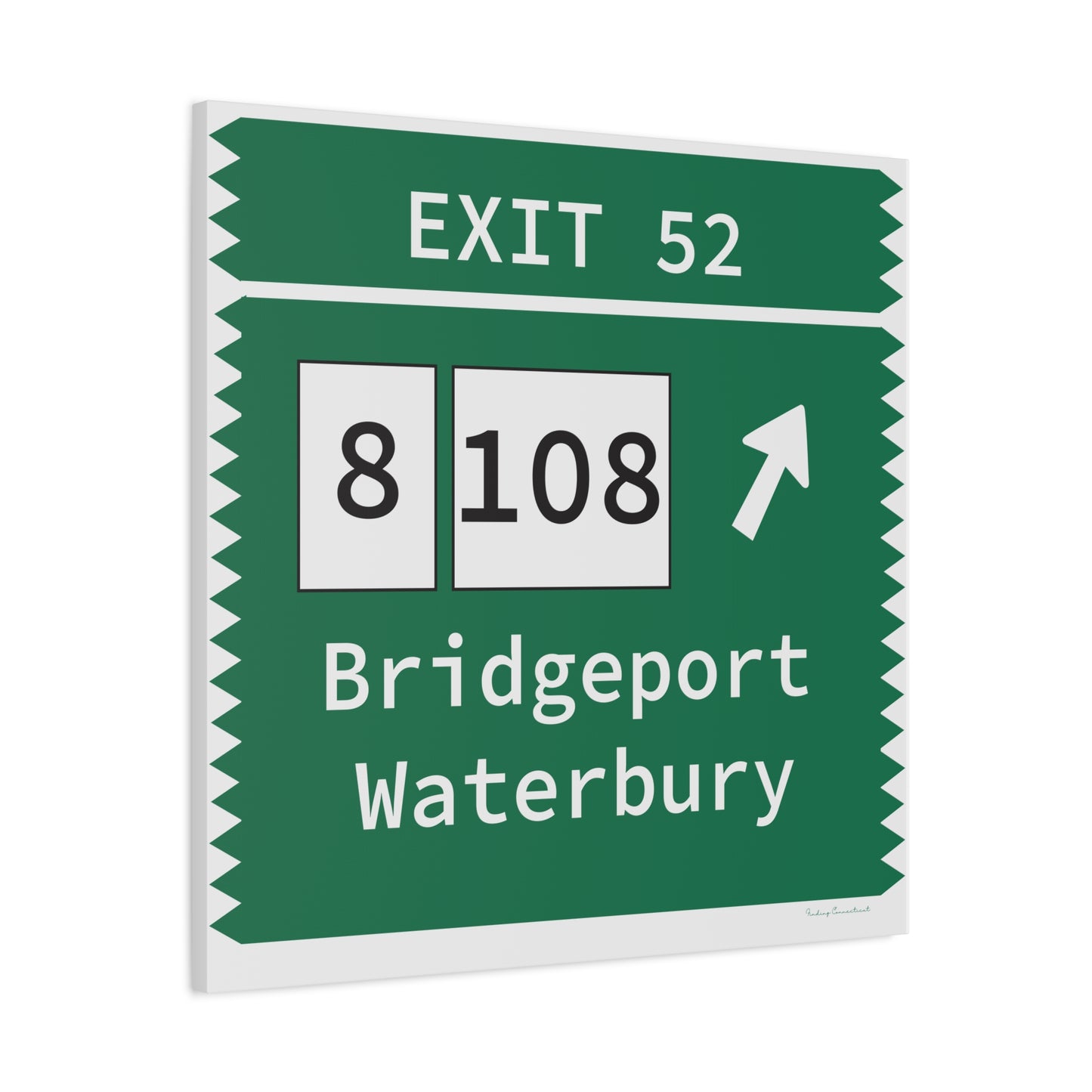 Vintage Merritt Parkway Exit 52 Sign Matte Canvas, Stretched, 1.25"