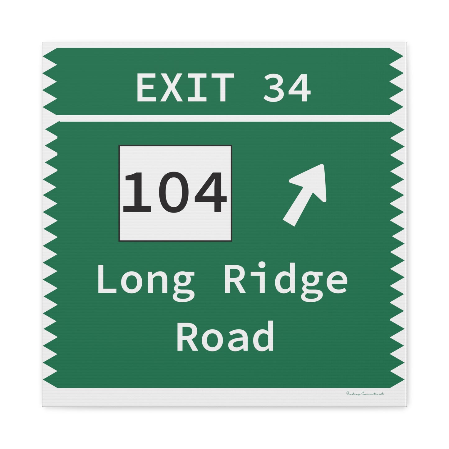 Vintage Merritt Parkway Exit 34 Sign Matte Canvas, Stretched, 1.25"