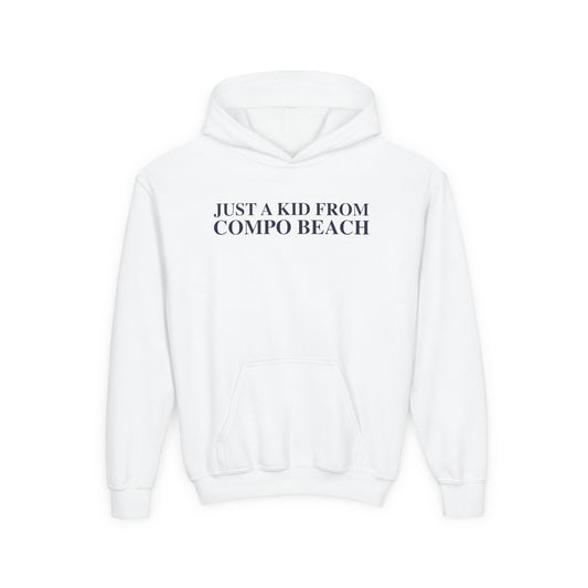 Just a kid from Compo Beach Youth Heavy Blend Hooded Sweatshirt