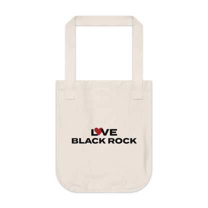 Love Black Rock Organic Canvas Tote Bag