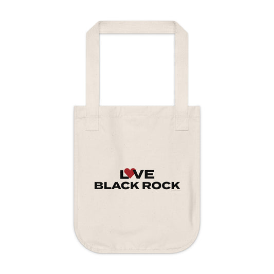 Love Black Rock Organic Canvas Tote Bag