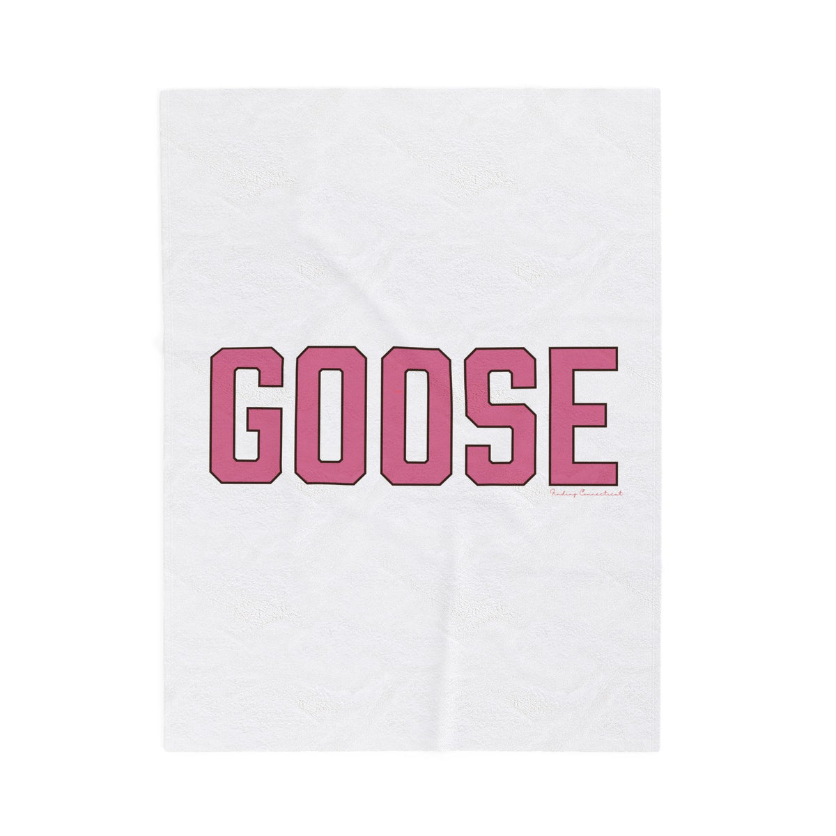 Goose Zip Code Pink & Black Velveteen Plush Blanket