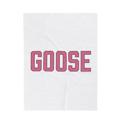Goose Zip Code Pink & Black Velveteen Plush Blanket
