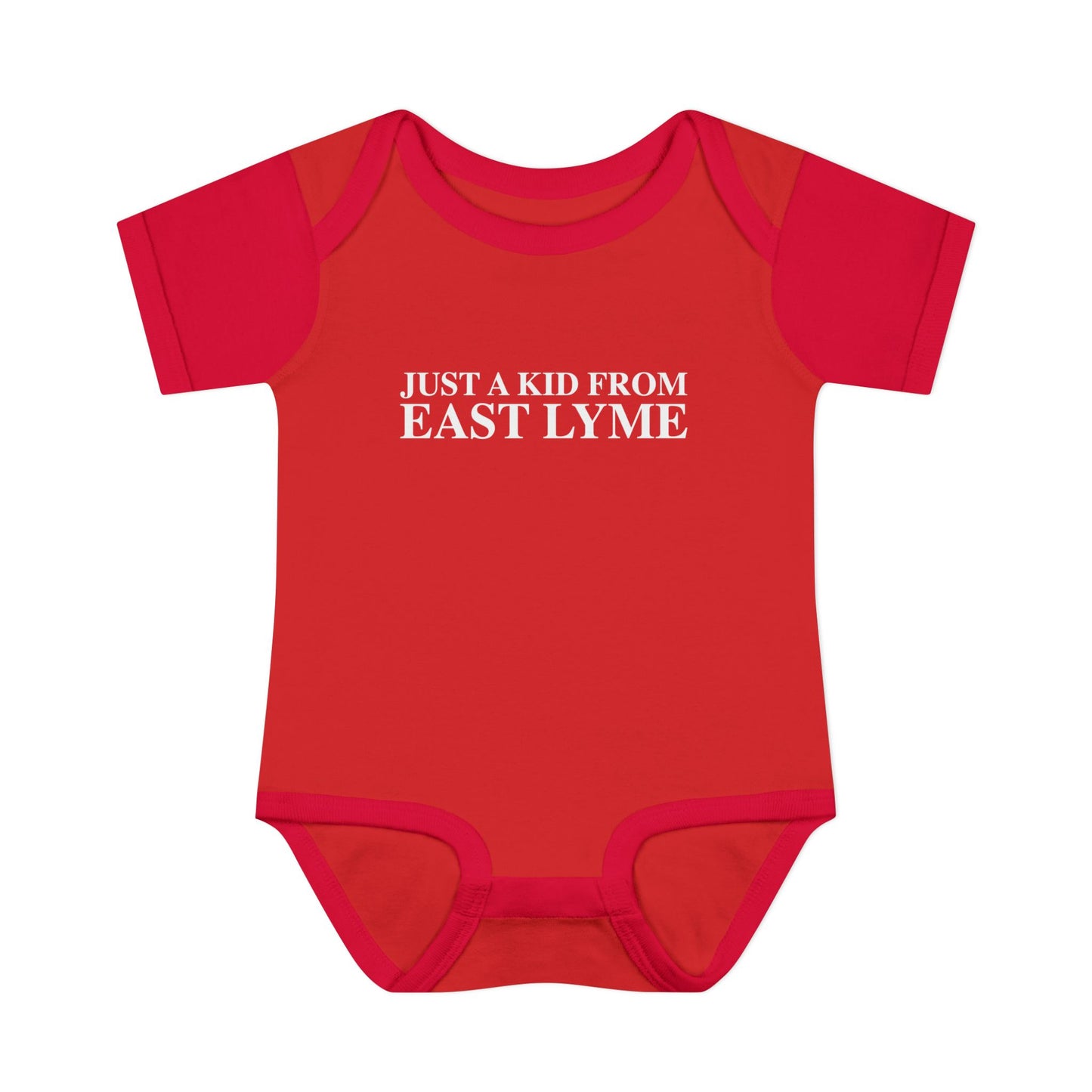 Just a kid from East Lyme Infant Baby Rib Bodysuit