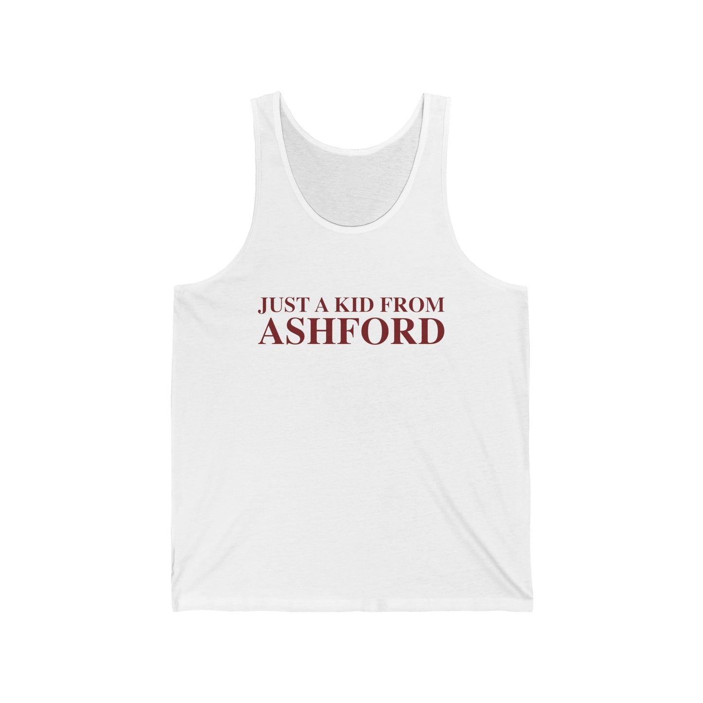 Just a kid from Ashford Unisex Jersey Tank Top