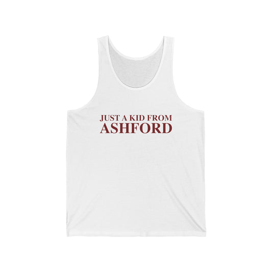 Just a kid from Ashford Unisex Jersey Tank Top