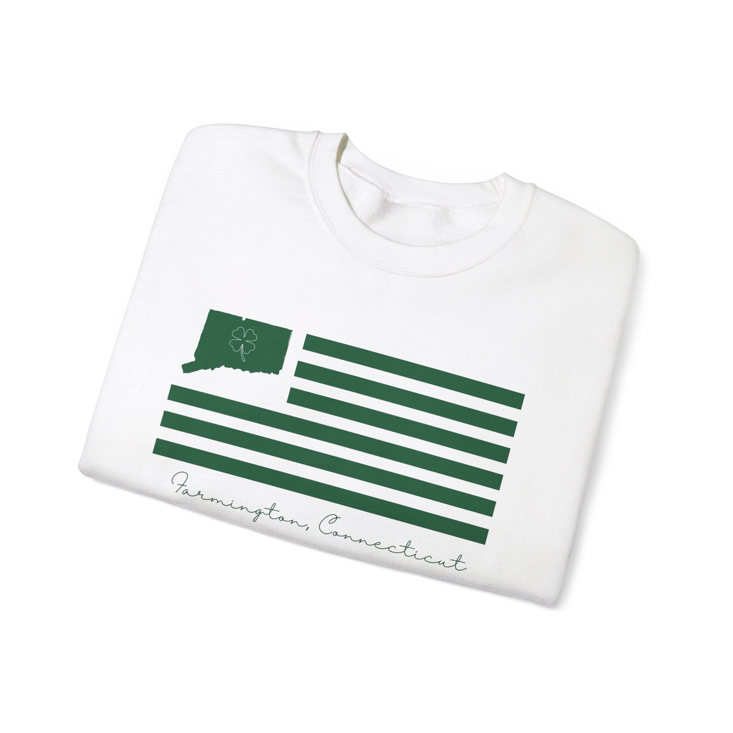 Farmington Connecticut St Patrick’s Day Flag Unisex Heavy Blend™ Crewneck Sweatshirt