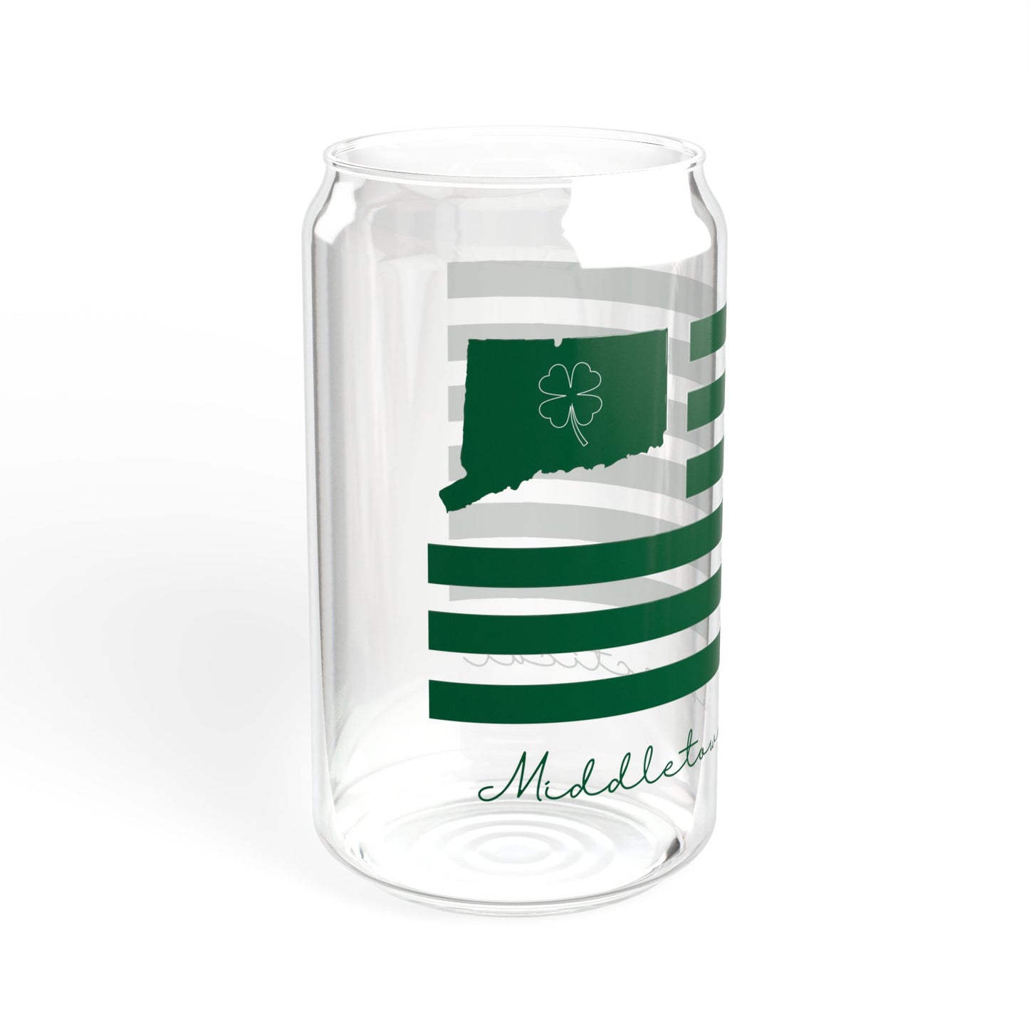 Middletown Connecticut St. Patrick’s Day Flag Sipper Glass, 16oz