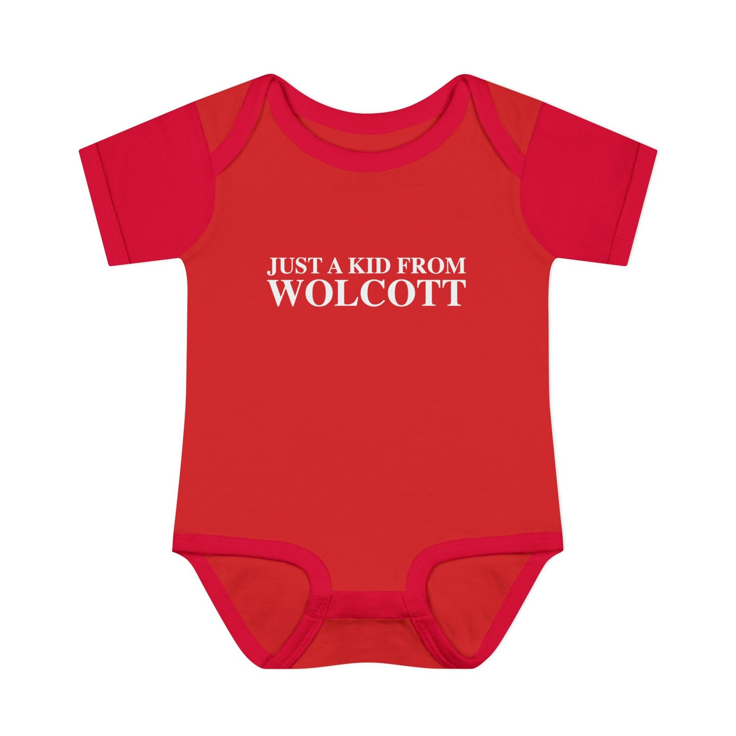 Just a kid from Wolcott Infant Baby Rib Bodysuit