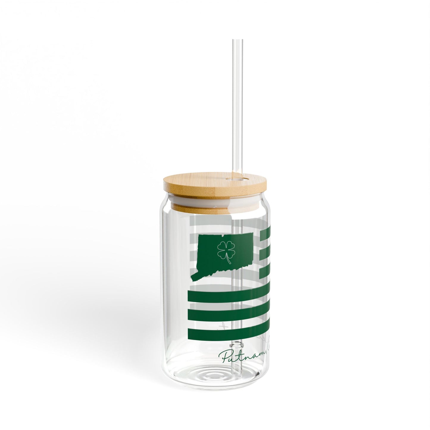 Putnam Connecticut St. Patrick’s Day Flag Sipper Glass, 16oz