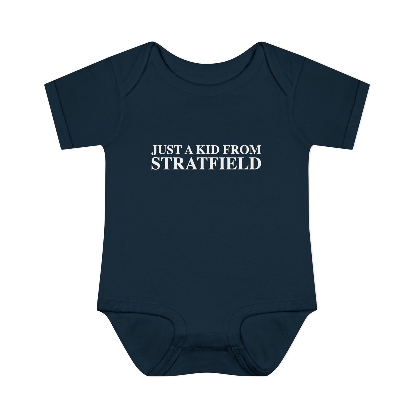 Just a kid from Stratfield Infant Baby Rib Bodysuit