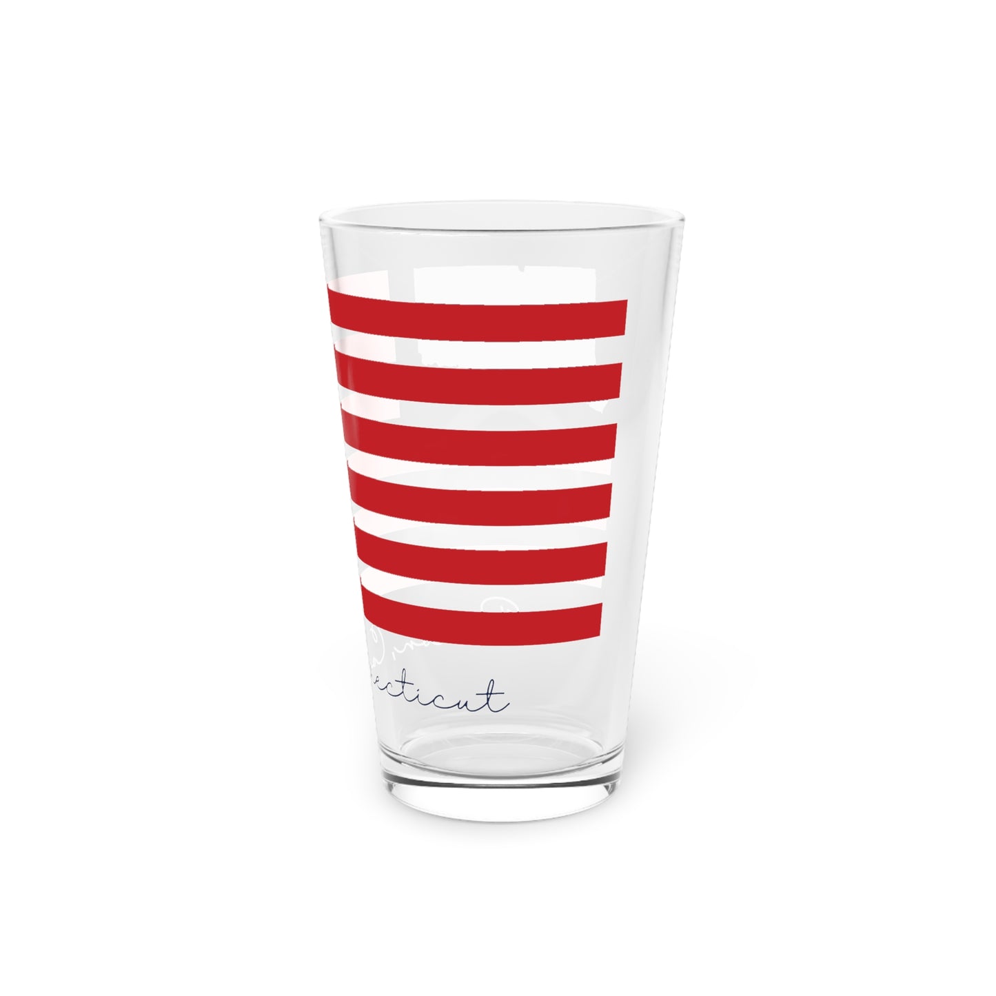 Bolton Connecticut Flag Pint Glass, 16oz