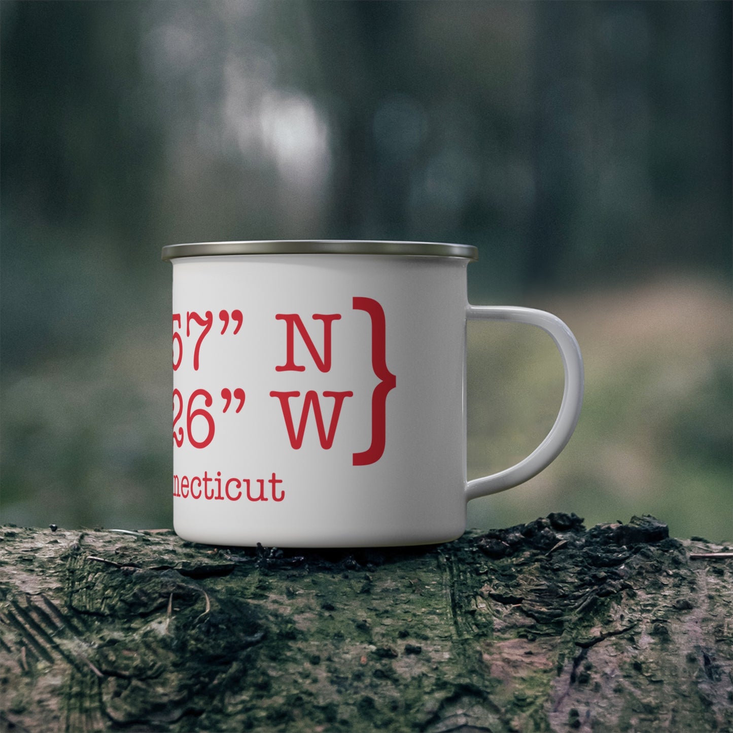 Monroe Coordinates Enamel Camping Mug