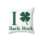 I Clover Black Rock Spun Polyester Square Pillow