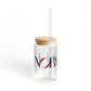 41 Tilt Norwalk Glass Can with Straw and Lid, 16oz